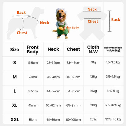 Dog Christmas Dress Up Chef Hat Set for Puppy Cosplay Funny Holiday Clothes Cooking Outfit Costumes for Small Medium Large Dogs