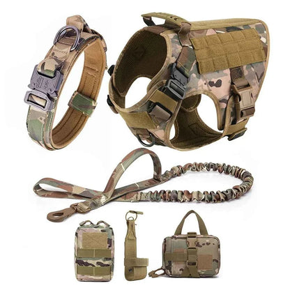 Heavy Duty No Pull Dog Harness and Leash Set – Tactical Training Vest for Medium to Large Dogs