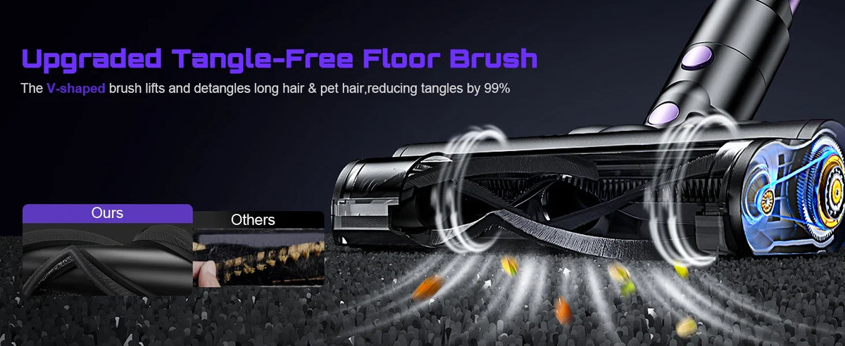 Cordless Handheld Vacuum Cleaner,55KPA,Touch Screen,Smart Dust Sensor,Auto Speed Control for Home Bed/Carpet/Pet Hair/Hard Floor