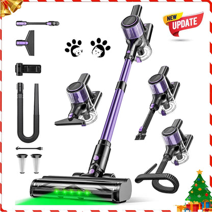 Cordless Handheld Vacuum Cleaner,55KPA,Touch Screen,Smart Dust Sensor,Auto Speed Control for Home Bed/Carpet/Pet Hair/Hard Floor