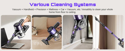 Cordless Handheld Vacuum Cleaner,55KPA,Touch Screen,Smart Dust Sensor,Auto Speed Control for Home Bed/Carpet/Pet Hair/Hard Floor