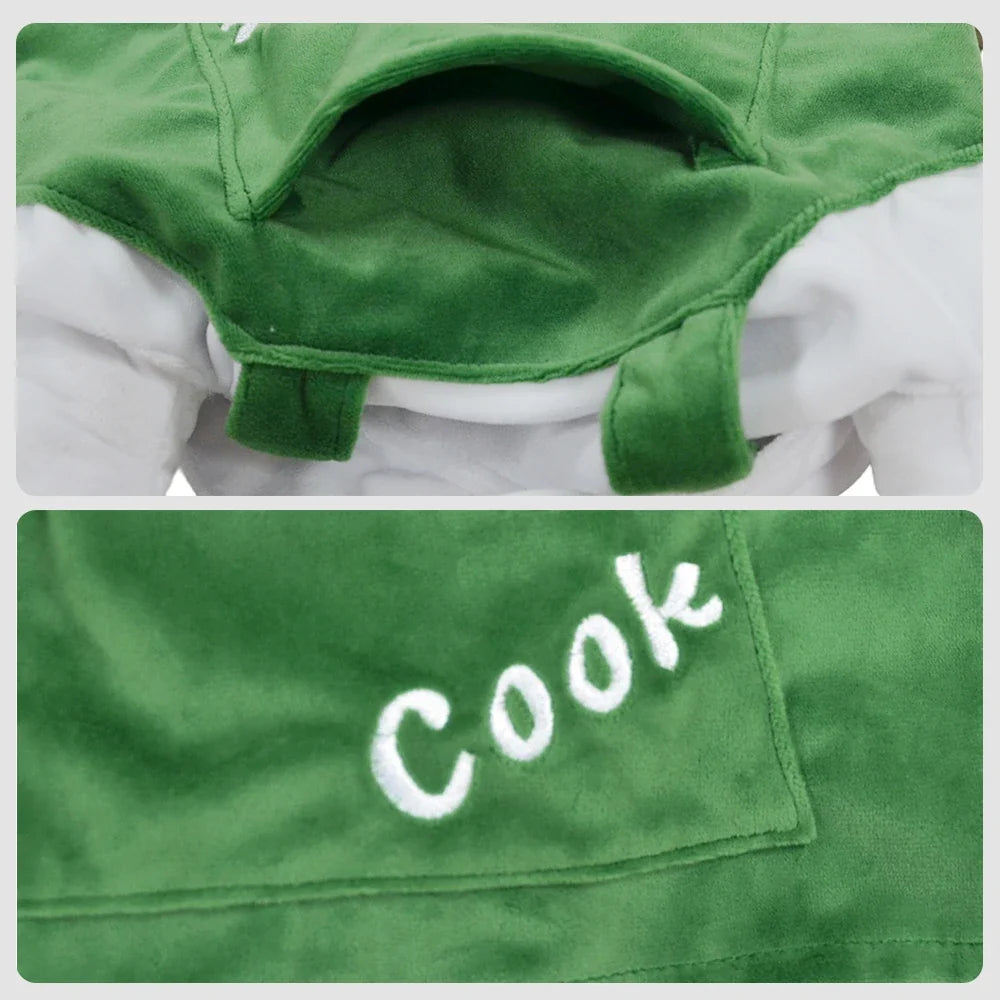 Dog Christmas Dress Up Chef Hat Set for Puppy Cosplay Funny Holiday Clothes Cooking Outfit Costumes for Small Medium Large Dogs