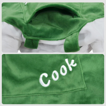 Dog Christmas Dress Up Chef Hat Set for Puppy Cosplay Funny Holiday Clothes Cooking Outfit Costumes for Small Medium Large Dogs
