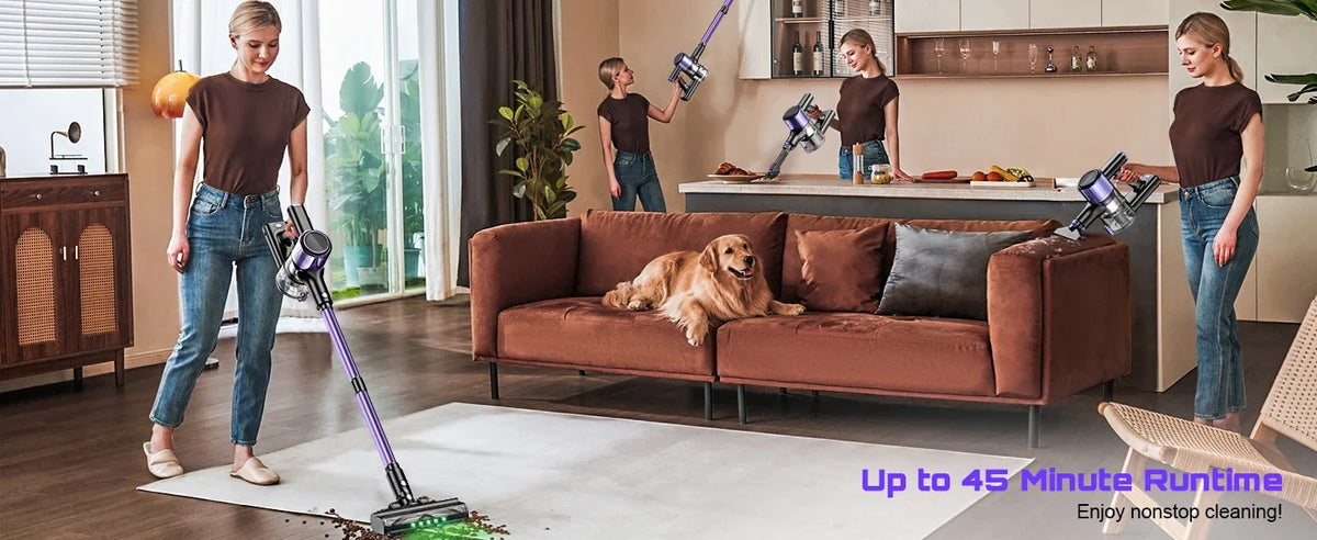 Cordless Handheld Vacuum Cleaner,55KPA,Touch Screen,Smart Dust Sensor,Auto Speed Control for Home Bed/Carpet/Pet Hair/Hard Floor