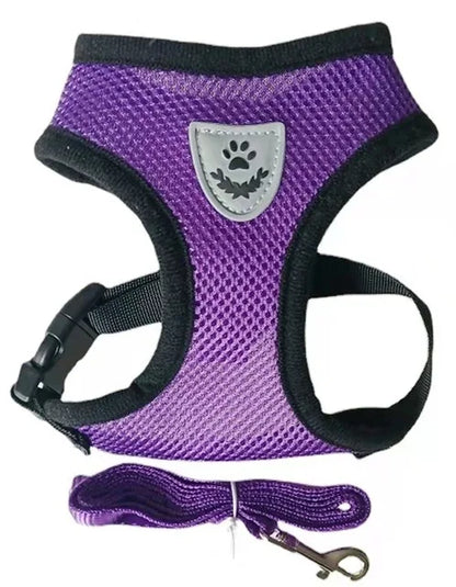 Breathable Mesh Cat Harness and Leash Set | Reflective Soft Vest for Small Cats and Dogs