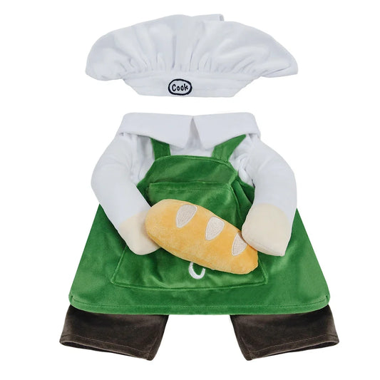 Dog Christmas Dress Up Chef Hat Set for Puppy Cosplay Funny Holiday Clothes Cooking Outfit Costumes for Small Medium Large Dogs