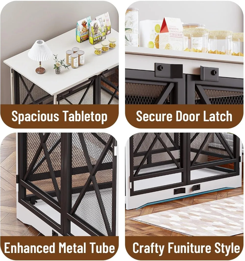 Heavy Duty Wooden Dog Crate End Table For Large Breeds