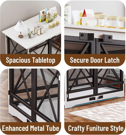 Heavy Duty Wooden Dog Crate End Table For Large Breeds