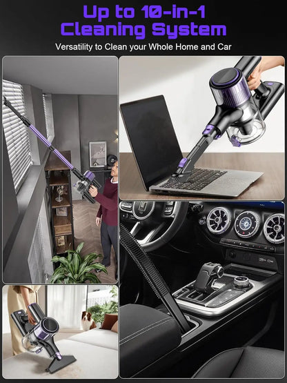 Cordless Handheld Vacuum Cleaner,55KPA,Touch Screen,Smart Dust Sensor,Auto Speed Control for Home Bed/Carpet/Pet Hair/Hard Floor