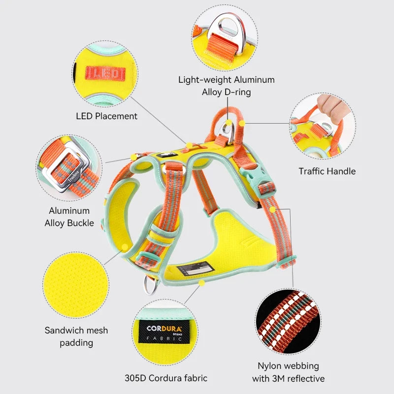 TRUELOVE No Pull Dog Harness Reflective Breathable Adjustable Training Vest