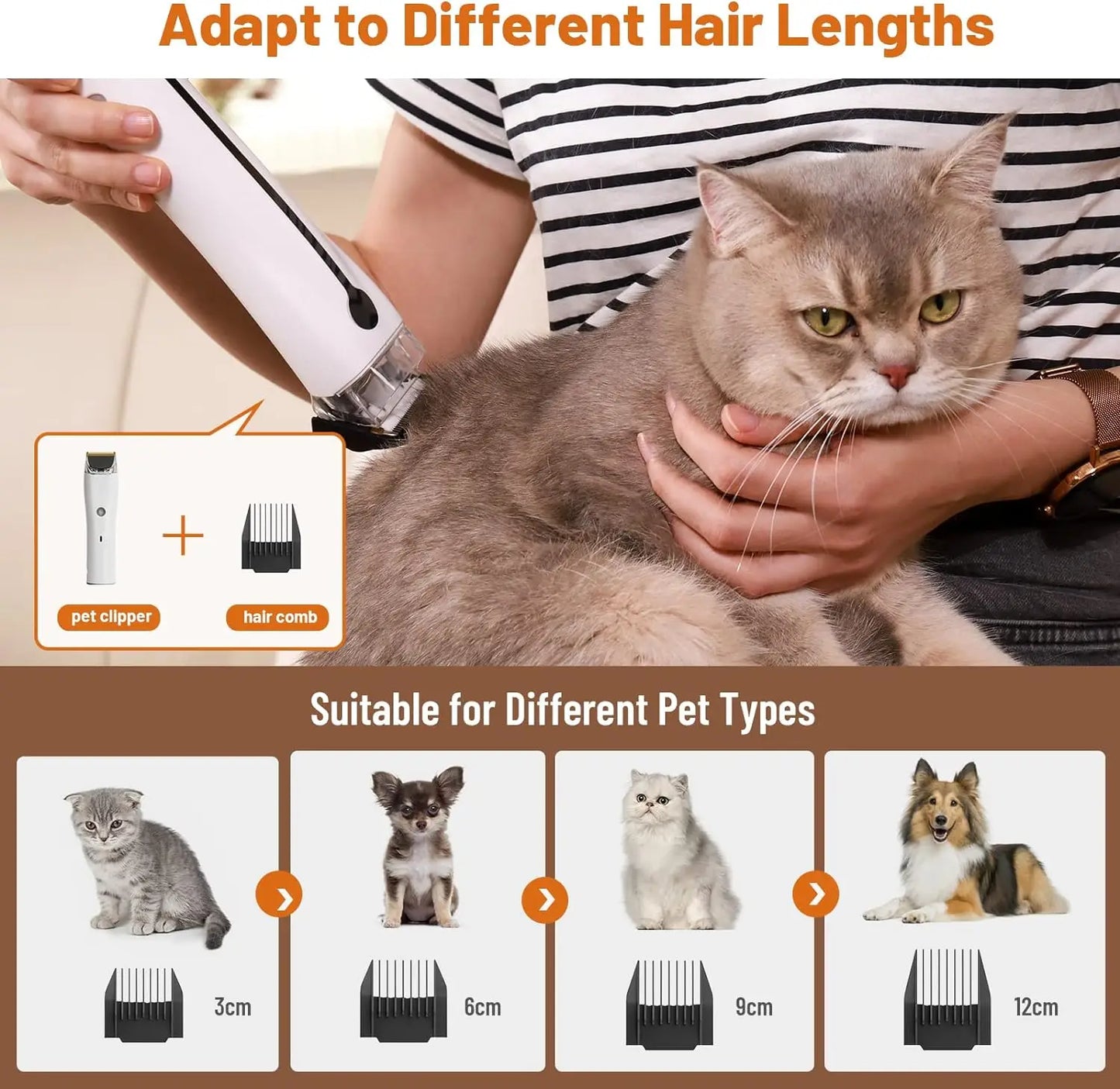 Dog Grooming Kit With Dryer And Hair Vacuum LED Display