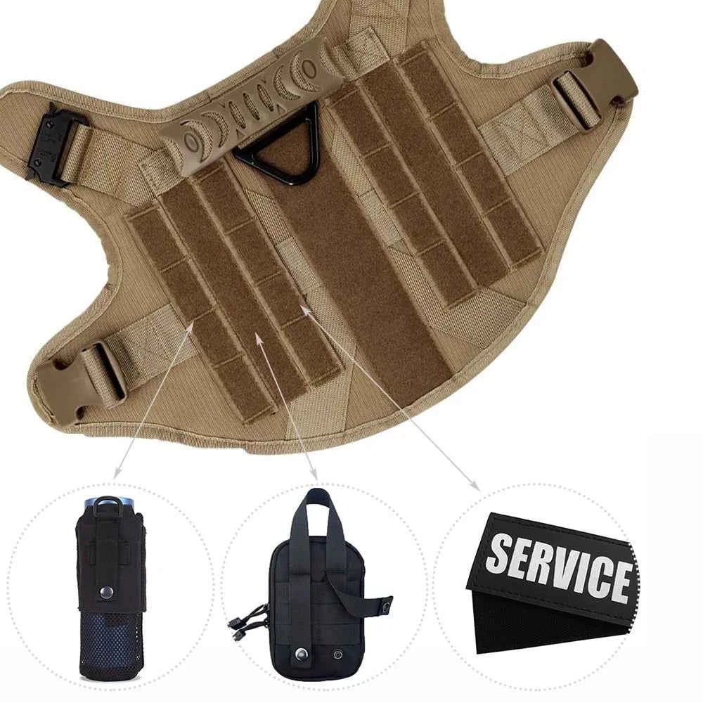 Heavy Duty No Pull Dog Harness and Leash Set – Tactical Training Vest for Medium to Large Dogs