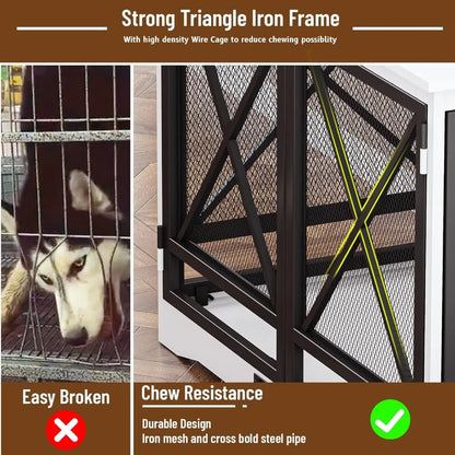 Heavy Duty Wooden Dog Crate End Table For Large Breeds