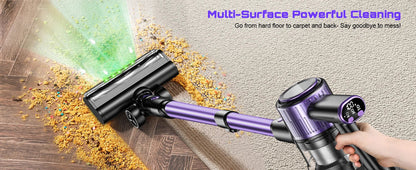 Cordless Handheld Vacuum Cleaner,55KPA,Touch Screen,Smart Dust Sensor,Auto Speed Control for Home Bed/Carpet/Pet Hair/Hard Floor