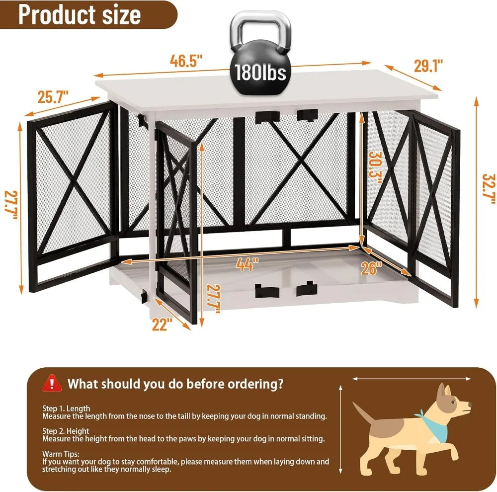 Heavy Duty Wooden Dog Crate End Table For Large Breeds