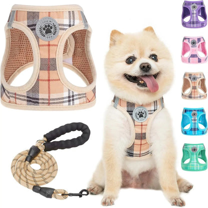 Step-In Dog Harness & Leash Set in Various Patterns – Reflective No Pull (XS- XL)