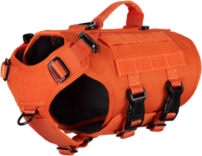 Tactical Dog Harness 6 Buckle No Pull MOLLE Vest Adjustable 3/4 Coverage