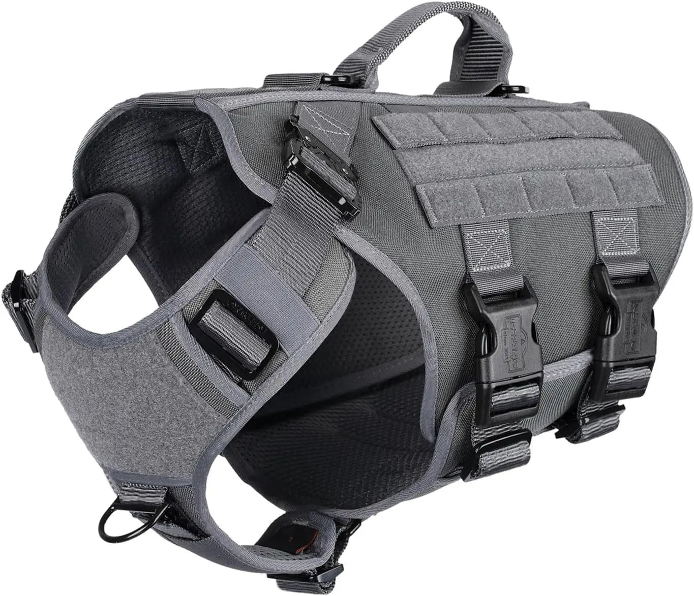 Tactical Dog Harness 6 Buckle No Pull MOLLE Vest Adjustable 3/4 Coverage