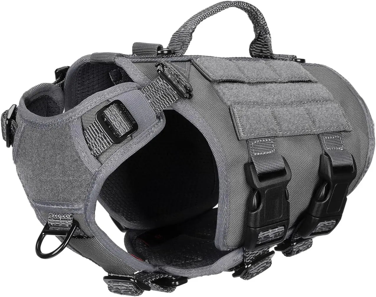 Tactical Dog Harness 6 Buckle No Pull MOLLE Vest Adjustable 3/4 Coverage