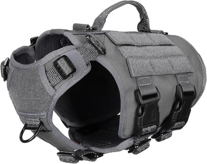 Tactical Dog Harness 6 Buckle No Pull MOLLE Vest Adjustable 3/4 Coverage