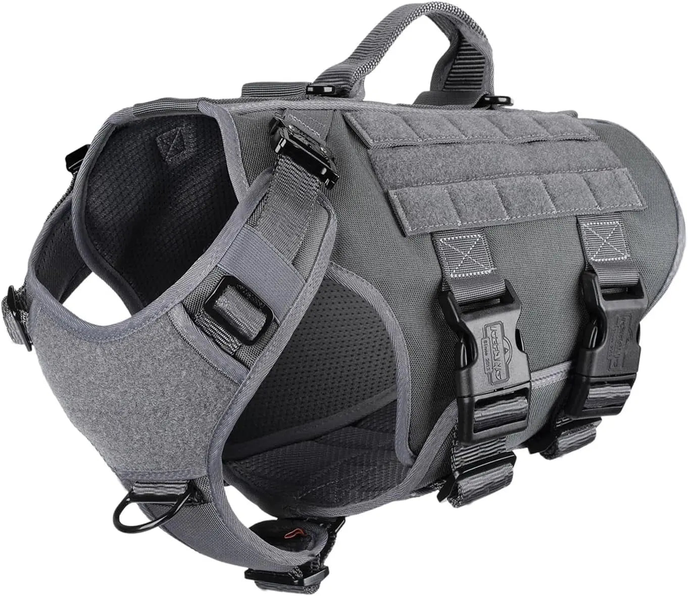 Tactical Dog Harness 6 Buckle No Pull MOLLE Vest Adjustable 3/4 Coverage