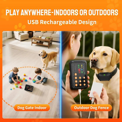 Wireless Dog Fence Radar 3in1 Training No Go Zone Waterproof Collar up to 1 acre