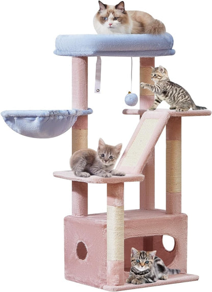 38-Inch Cat Tree for Indoor Cats | Kitten Tower with Condo, Hammock & Perch
