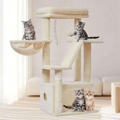38-Inch Cat Tree for Indoor Cats | Kitten Tower with Condo, Hammock & Perch