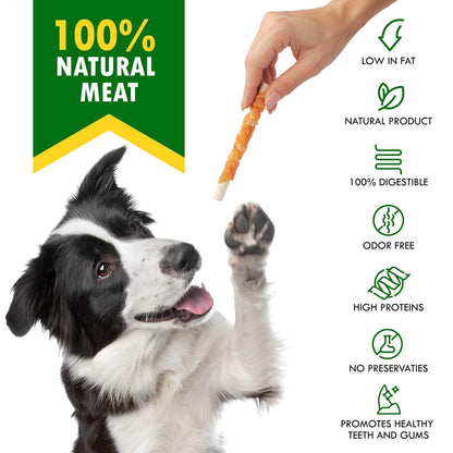 Rawhide Sticks for Dogs Chicken-Wrapped Grain-Free Chews