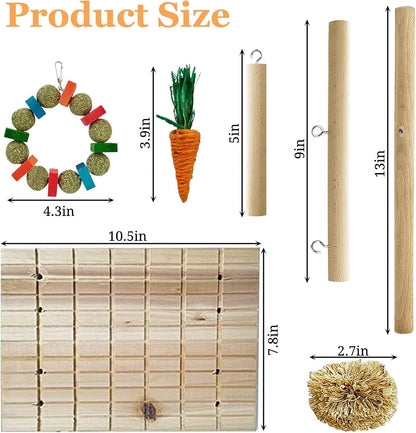 Rabbit Chew Toys Scratch Board Bunny Teeth Grinding Toy Set Small Pet