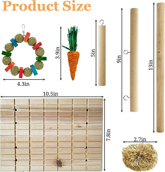 Rabbit Chew Toys Scratch Board Bunny Teeth Grinding Toy Set Small Pet