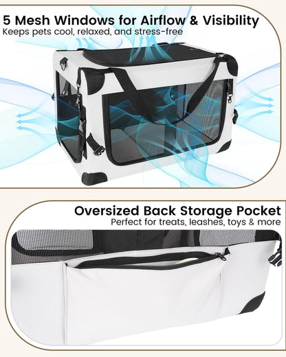Large Cat Carrier for 2 Cats Soft Sided Travel Crate Up to 55lbs