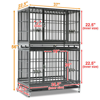 37" Stackable Heavy Duty Dog Crate 371D07