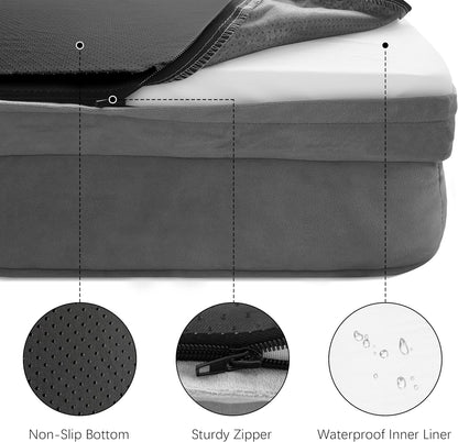 Orthopedic Dog Bed Sofa with Bolster Washable Cover Waterproof Liner