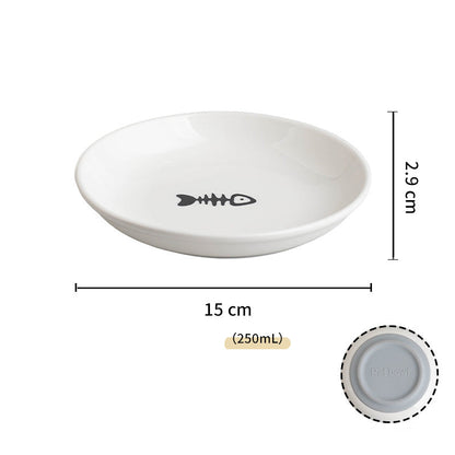 Ceramic Cat Food Bowls Whisker Friendly Cat Bowls With Nonslip Silicone Bottom Cat Food Dishes For Food And Water Cat Food Dishes Wide Shallow Small Cat Plates For Cats Kitten Small Dogs