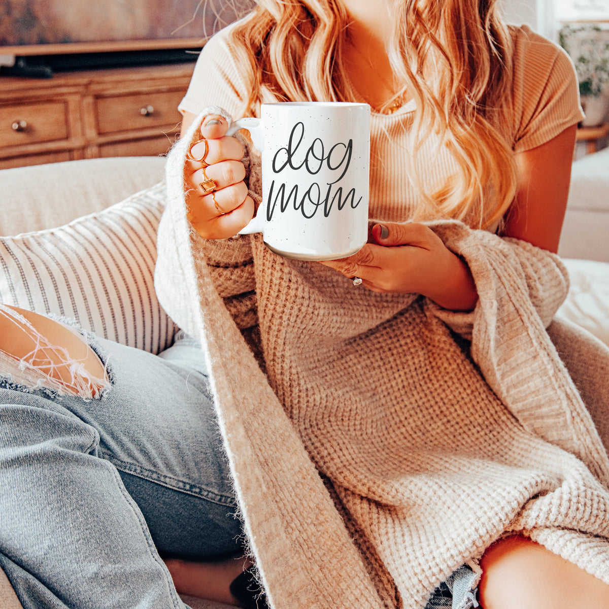 Dog Mom 16oz Ceramic Coffee Mug - Funny Gift For Dog Lover