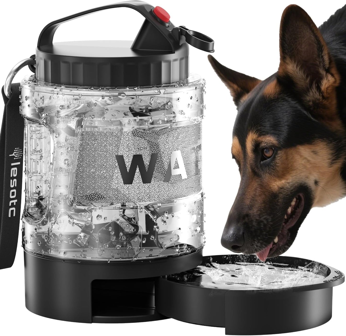 77oz Dog Travel Water Bottle with Bowl Leak Proof Hiking Camping Bottle