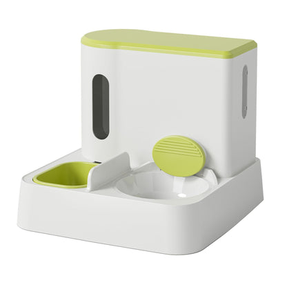 Cat Automatic Pet Feeder Water Dispenser Integrated Double Bowl Drinking Pet