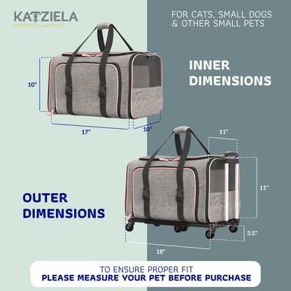Rolling Rover Airline Compliant Expandable Wheeled Pet Carrier