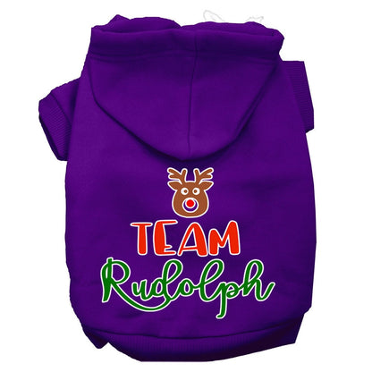 Christmas Pet Hoodie Screen Printed, "Team Rudolph"