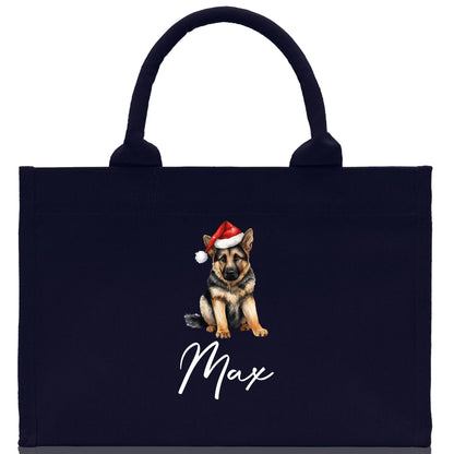 German Shepherd Custom Dog Name Cotton Canvas Tote Bag Custom Pet Lover Gift Pet Portrait Bag Personalized Pet Owner Gift Tote Bag