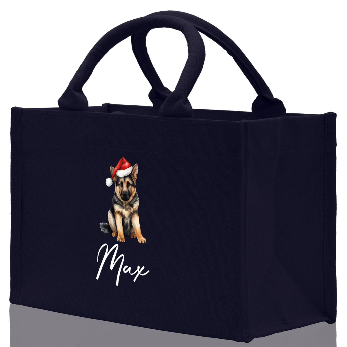 German Shepherd Custom Dog Name Cotton Canvas Tote Bag Custom Pet Lover Gift Pet Portrait Bag Personalized Pet Owner Gift Tote Bag