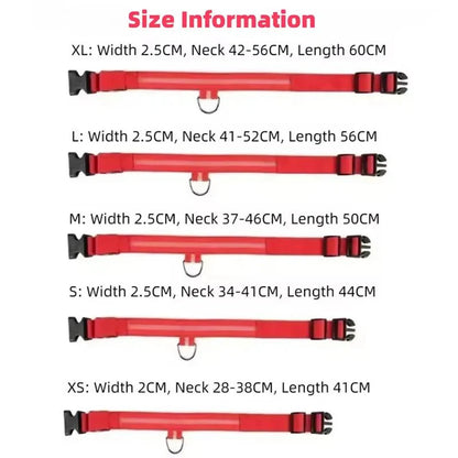 LED Dog Collar | Nylon Light-Up Safety Collar with Reflective Glow and 3 Flashing Modes