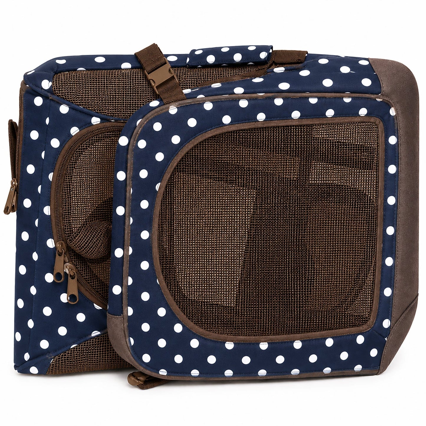 Pet Life ® '360° Vista View' Zippered Soft Folding Collapsible Durable Metal Framed Pet Dog Crate House Carrier