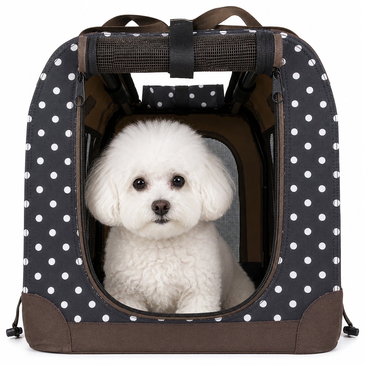 Pet Life ® '360° Vista View' Zippered Soft Folding Collapsible Durable Metal Framed Pet Dog Crate House Carrier