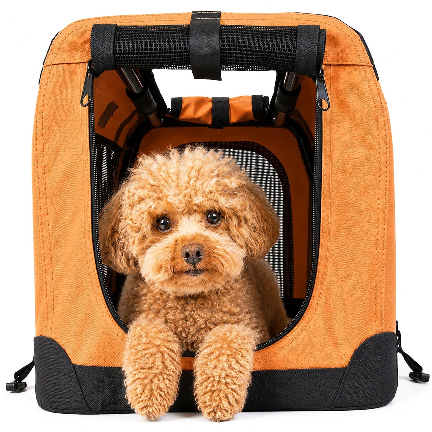 Pet Life ® '360° Vista View' Zippered Soft Folding Collapsible Durable Metal Framed Pet Dog Crate House Carrier