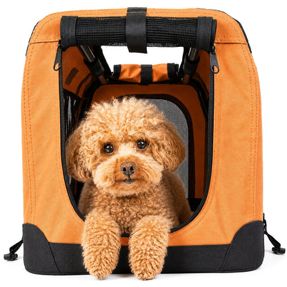 Pet Life ® '360° Vista View' Zippered Soft Folding Collapsible Durable Metal Framed Pet Dog Crate House Carrier