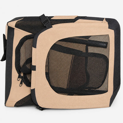 Pet Life ® '360° Vista View' Zippered Soft Folding Collapsible Durable Metal Framed Pet Dog Crate House Carrier