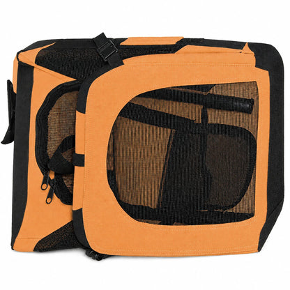 Pet Life ® '360° Vista View' Zippered Soft Folding Collapsible Durable Metal Framed Pet Dog Crate House Carrier