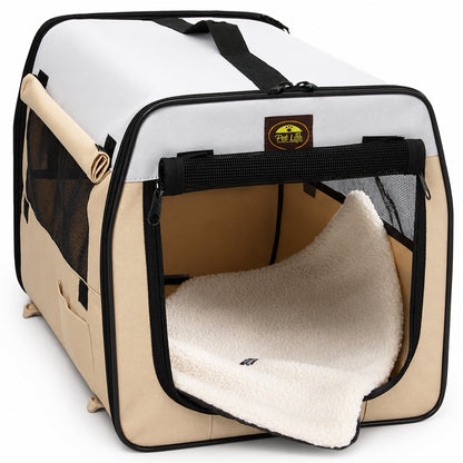 Pet Life ® 'Easy Folding' Zippered Folding Collapsible Wire Framed Lightweight Pet Dog Crate Carrier